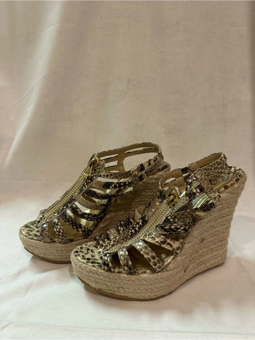 Jimmy Choo Glenys Wedge Snake Skin Size 7